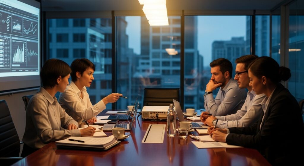 Analistas discutindo sobre selic