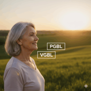 Uma pessoa idosa (aparentando serenidade e bem-estar) está em primeiro plano, sorrindo e olhando para um horizonte tranquilo, com um campo verde suave e colinas ao entardecer/amanhecer