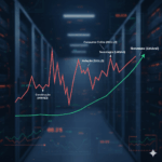 Setores mais arriscados na bolsa: Gráfico comparativo de volatilidade do Ibovespa com ações de Consumo Cíclico, Construção e Aviação, indicando alto risco.